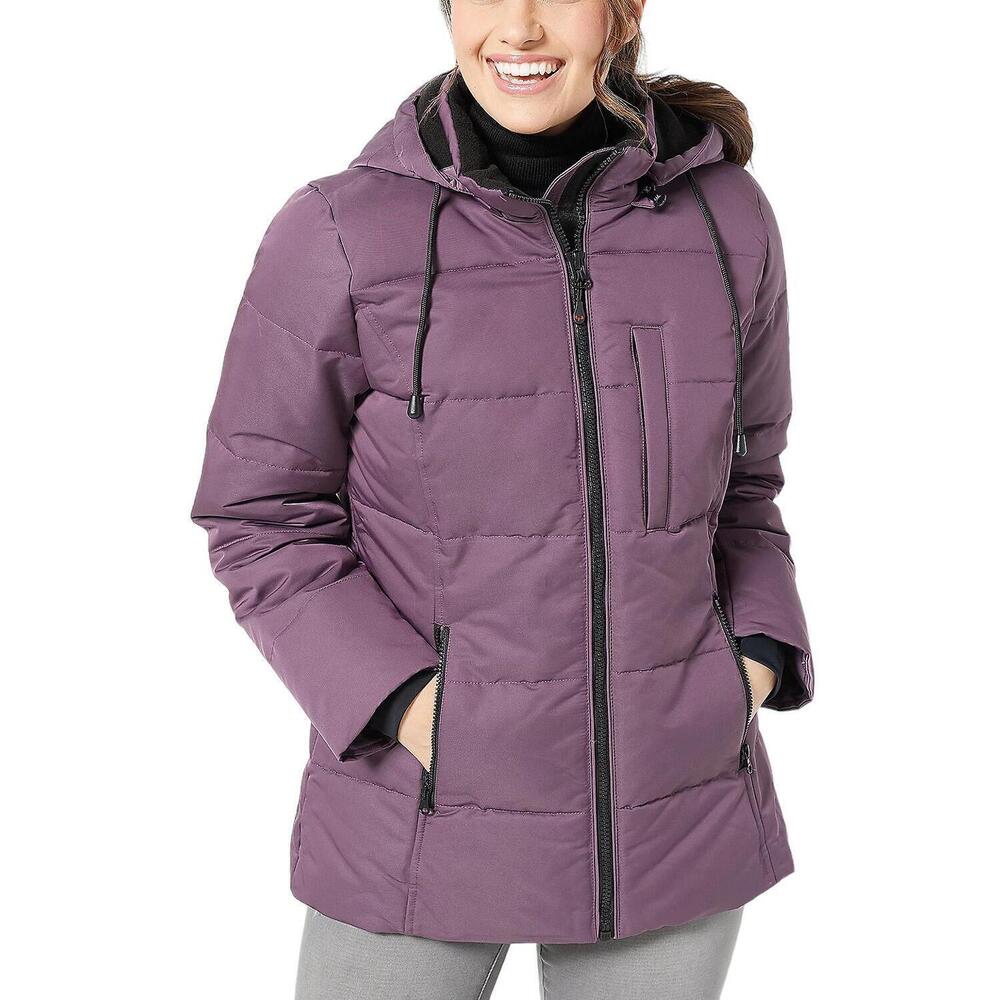 Arctic Expedition Horizontal Quilted Down Coat Plum - Regular
